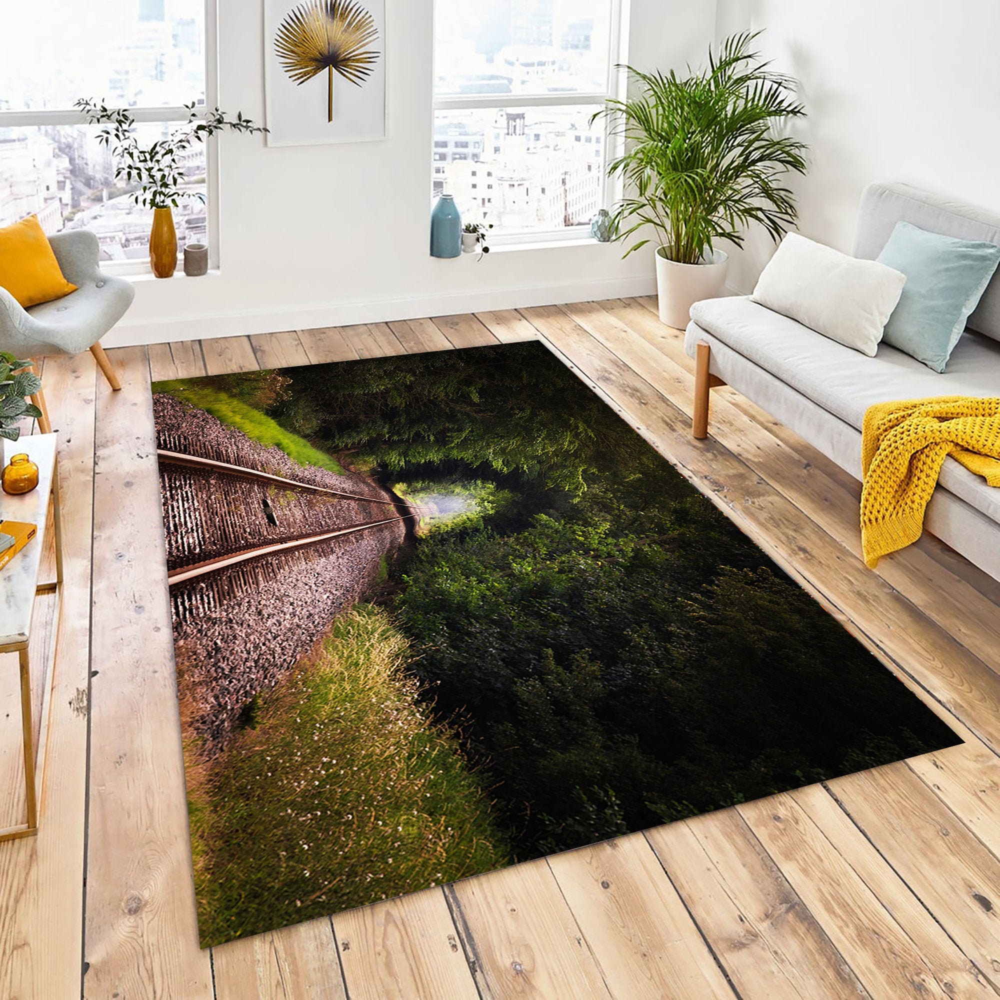 Nostalgic Train Rug Decor Rug Designer Rug Forest Rug Etsy UK