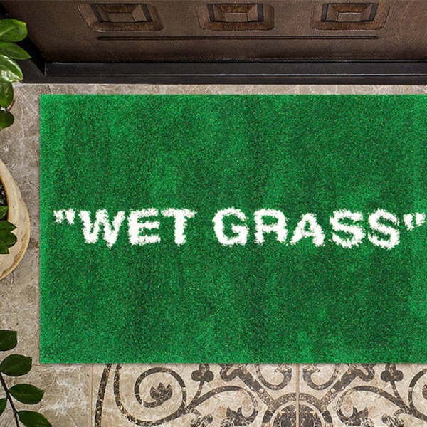 Wet Grass, Doormat, Wet Grass Mat, Wet Grass Rug, Housewarming Gift, Wetgrass, Name Doormat, Funny Doormat, Grass Rug, Door Mat, Welcome Mat