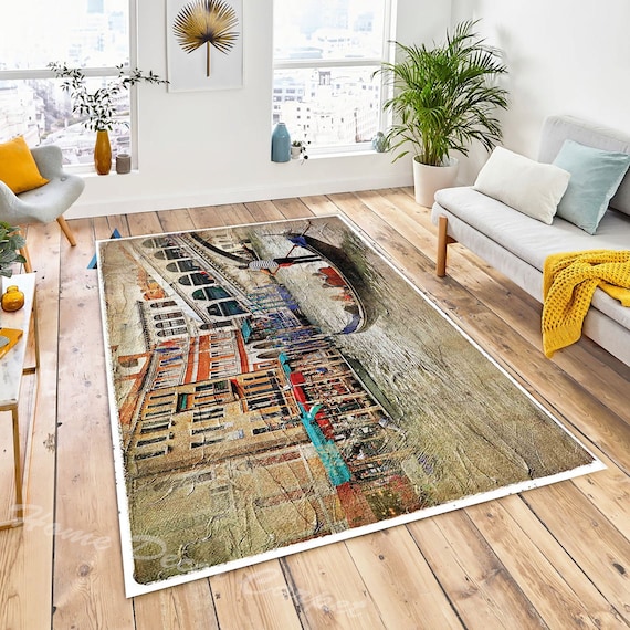 Modern Decor Rug, 3D Venice Town, Floor Non Slip Rug, Room Mat Quality  Kitchen Rug,bath Floor Rug, Venedic Rug, Italian Patterned Rug Carpet 