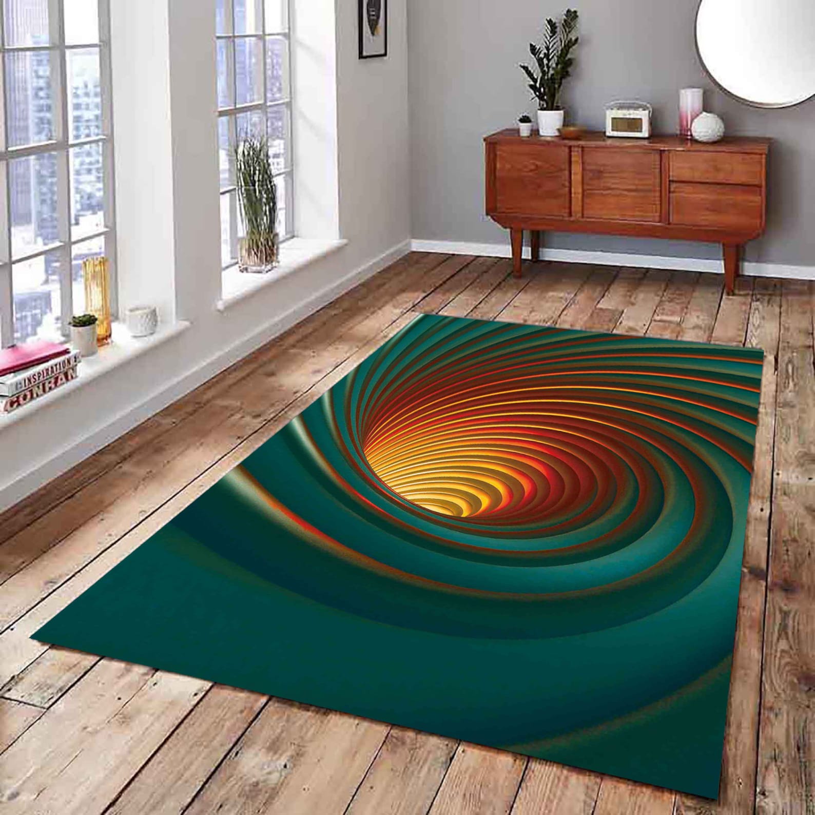 Vortex Illusion Rug Carpet 3D Effect Different Sizes Etsy