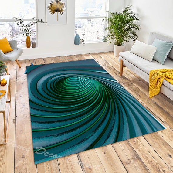 3D Printed Round Vortex Illusion Living Room Rug Carpet Floor Door