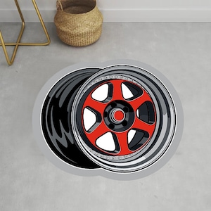 Car Rim Rug,Boy Room Rug,Shaped Carpet,Round Carpet,Home Decor,Gift For Him,Kids Rug,Car Rim Pattern Popular Rug,Themed Rug,Living Room