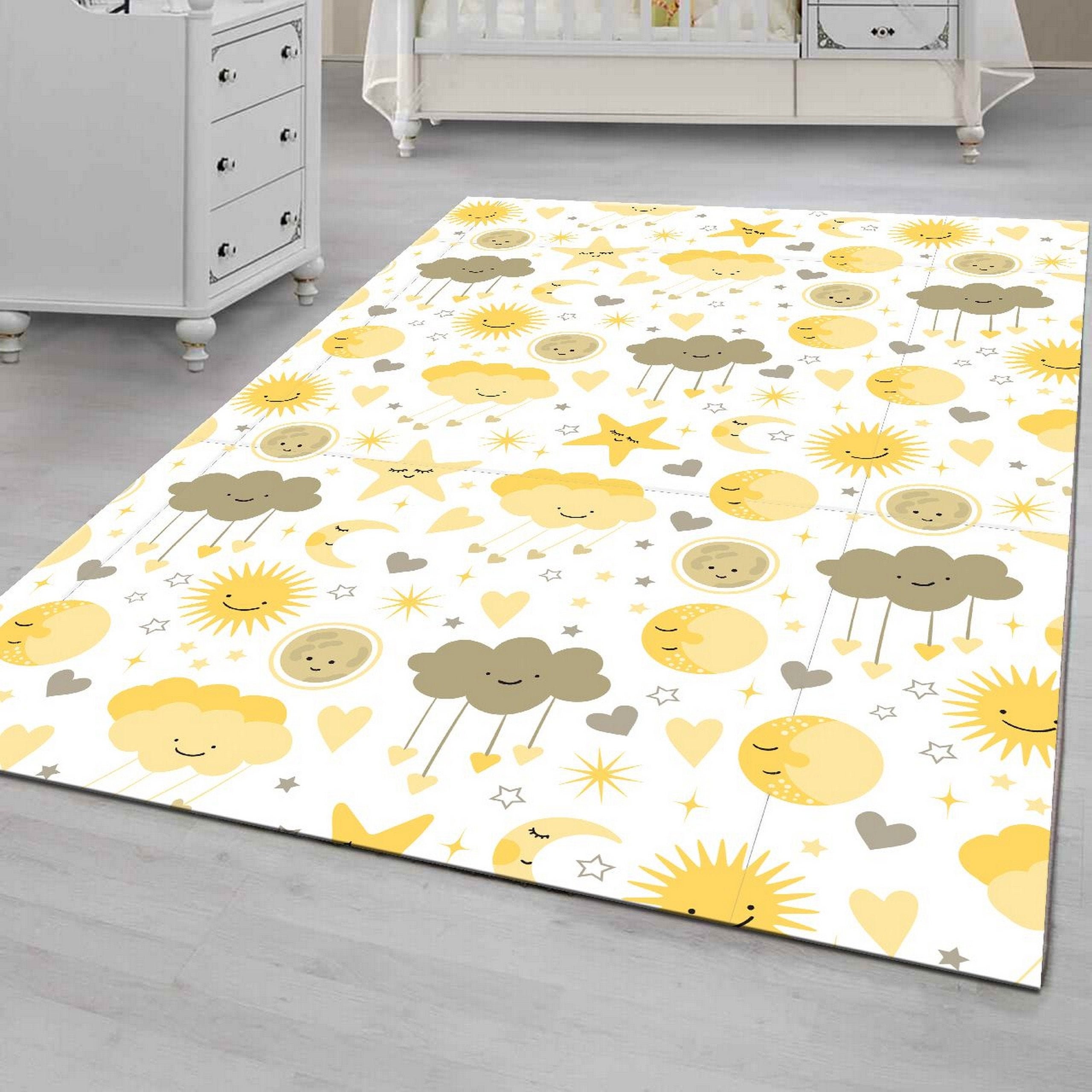 Yellow nursery store rug