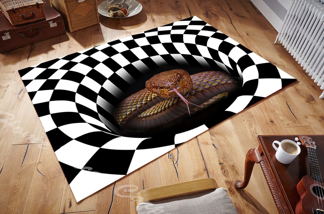 Vortex Illusion Rug Carpet, 3D Effect, Different Sizes