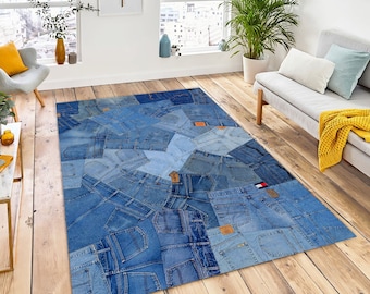 denim rug HYST購入品 vintage Jeans,denim Rug,jean Pattern,jeans Rug,blue Jean,blue Rug,cool