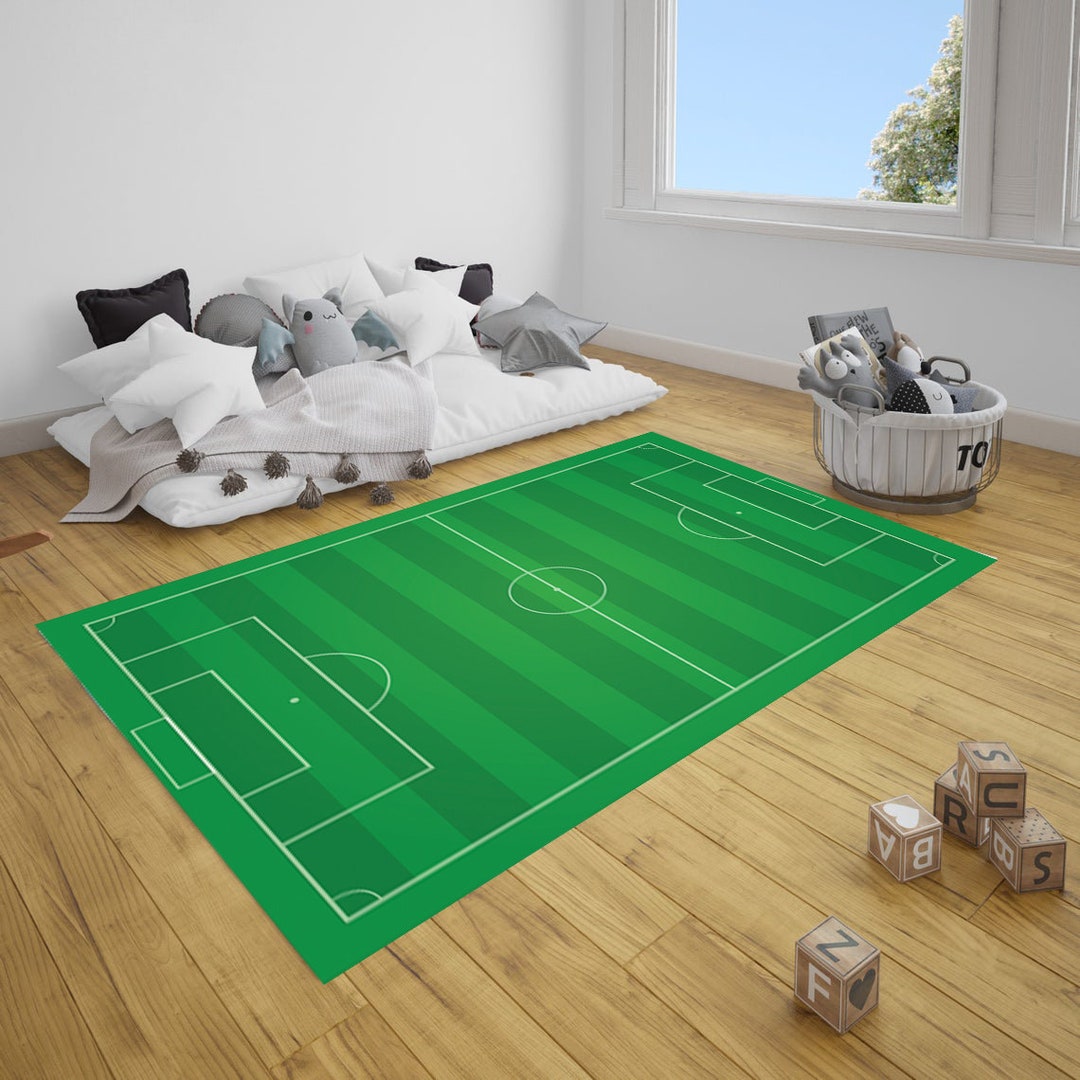Football Field Patterned Rug, Non Slip Rug,soccer Pitch Football Field ...