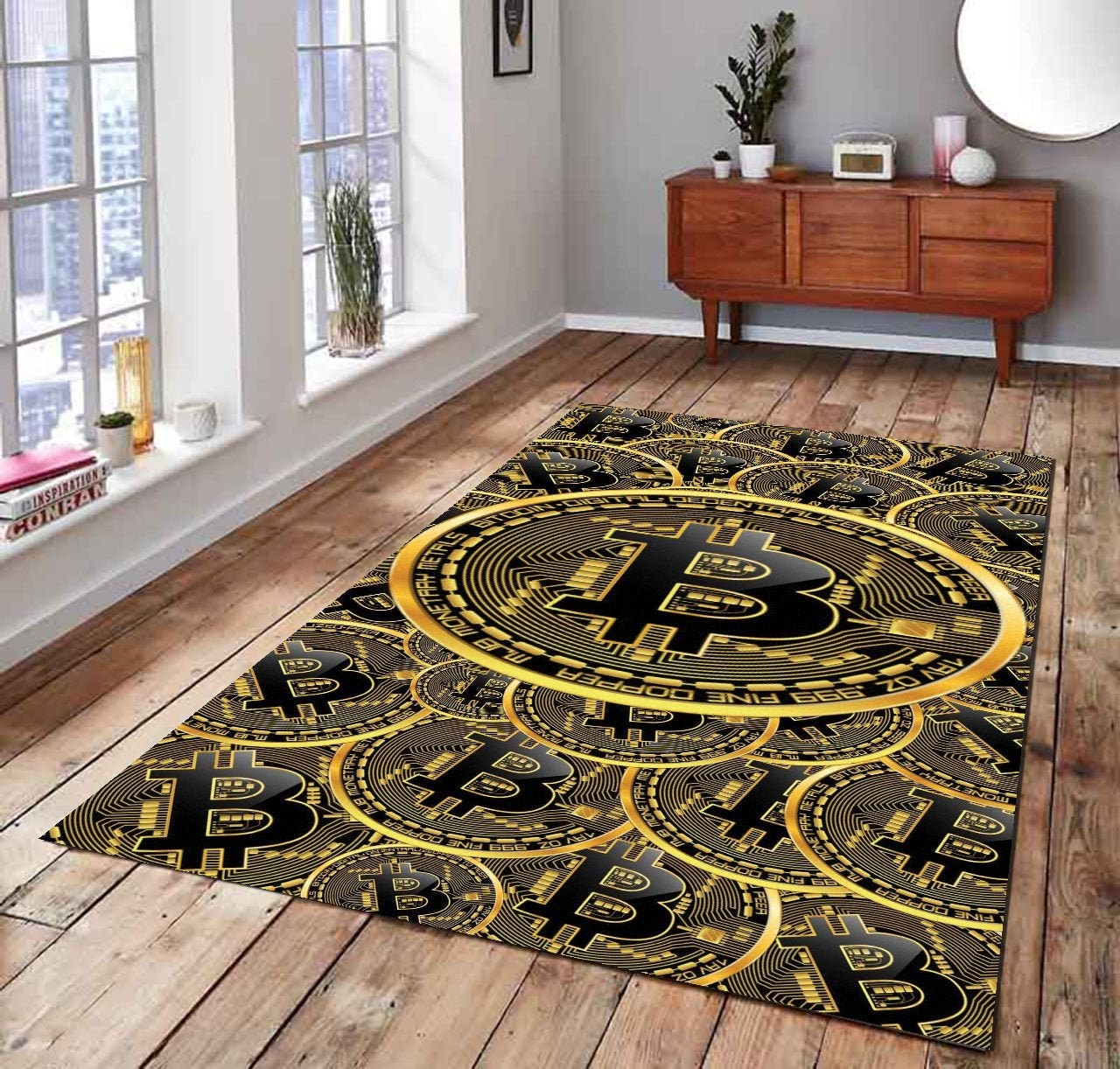 Bitcoin Area Rug: Modern 3D Crypto Floor Mat - Etsy