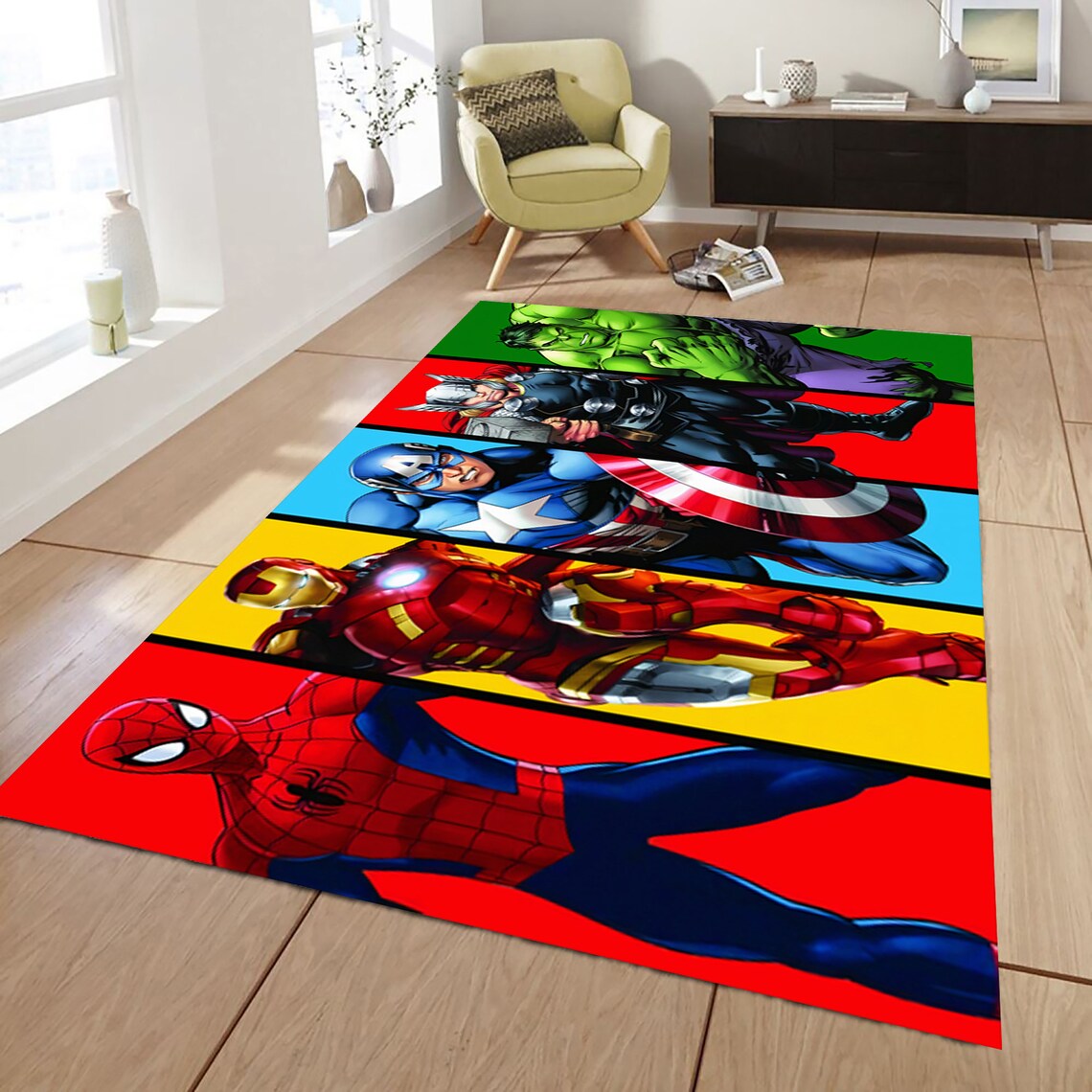 Spiderman Patterned Rug Kids Room Rug 3D Patterned Non Slip Etsy