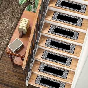 Black and White Rug, Modern Stair Rug, Geometric Stair Tread, Stair Tread Rug, Non Slip, Thick, Stair Step, The Shinning Patterned Rugs, Rug