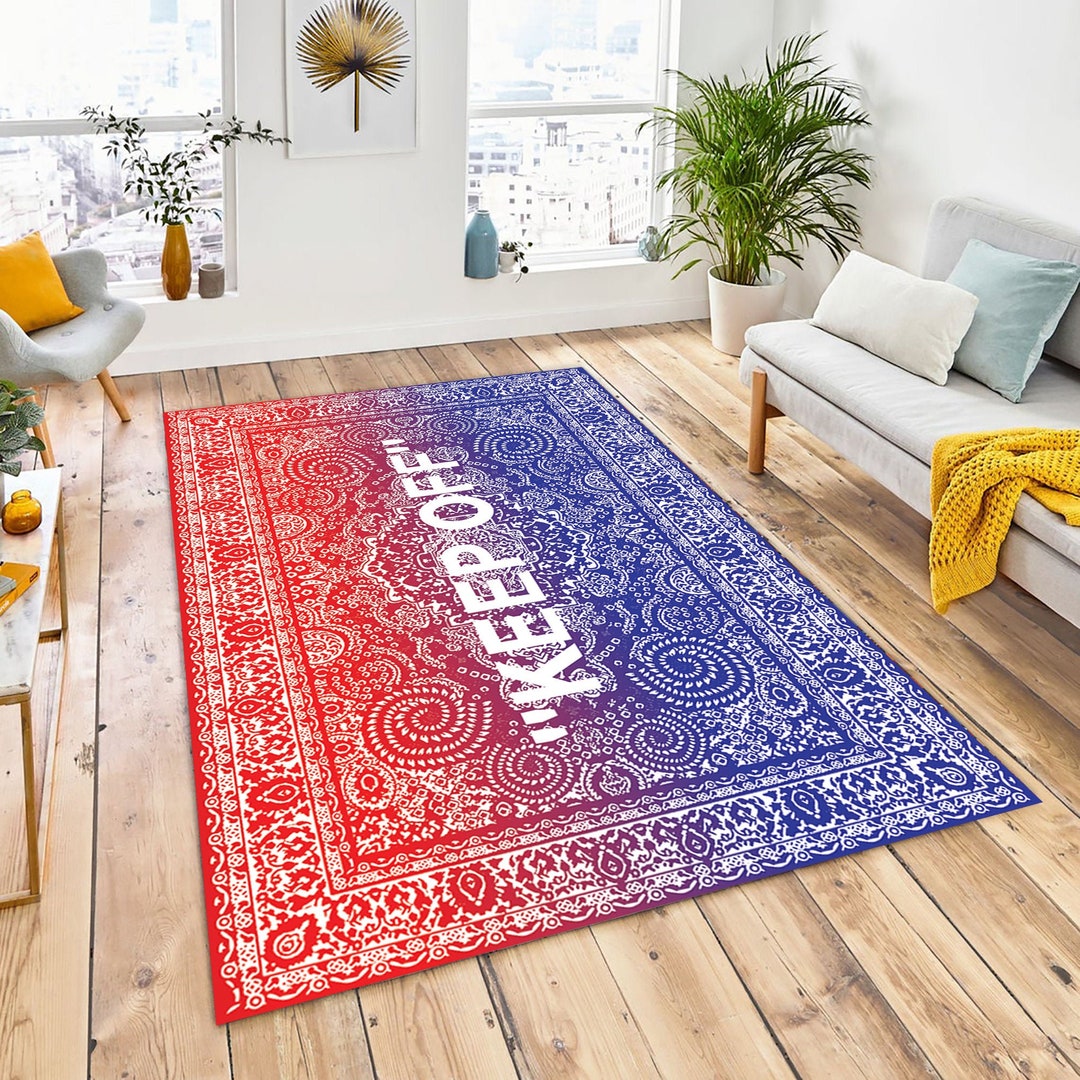 Keep off Rug, American Flag, Personalized Rug, 2A Rug, Gold Keep off