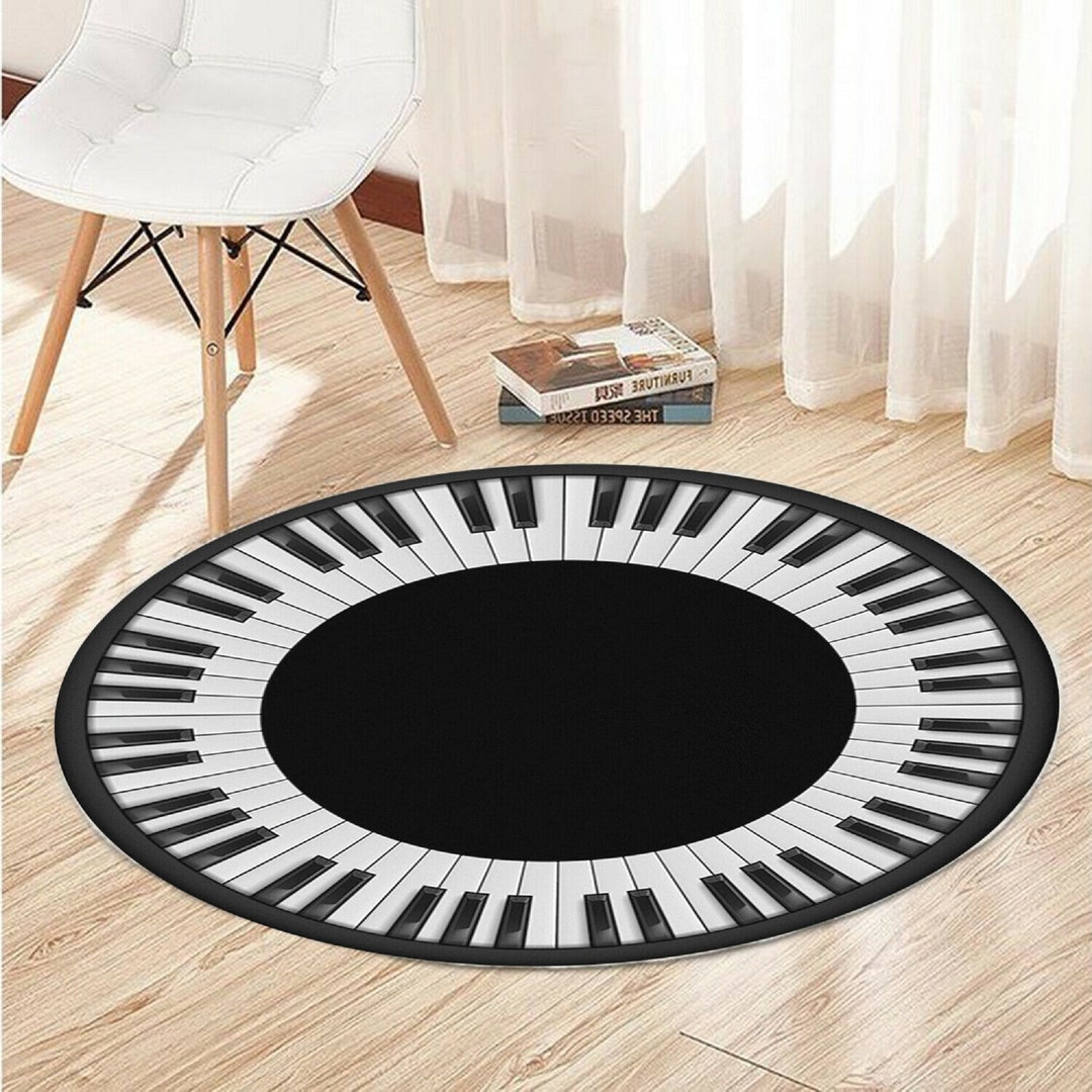 Piano, Piano Rug, Round Rug, Round Carpet, Piano Pattern Round, Popular