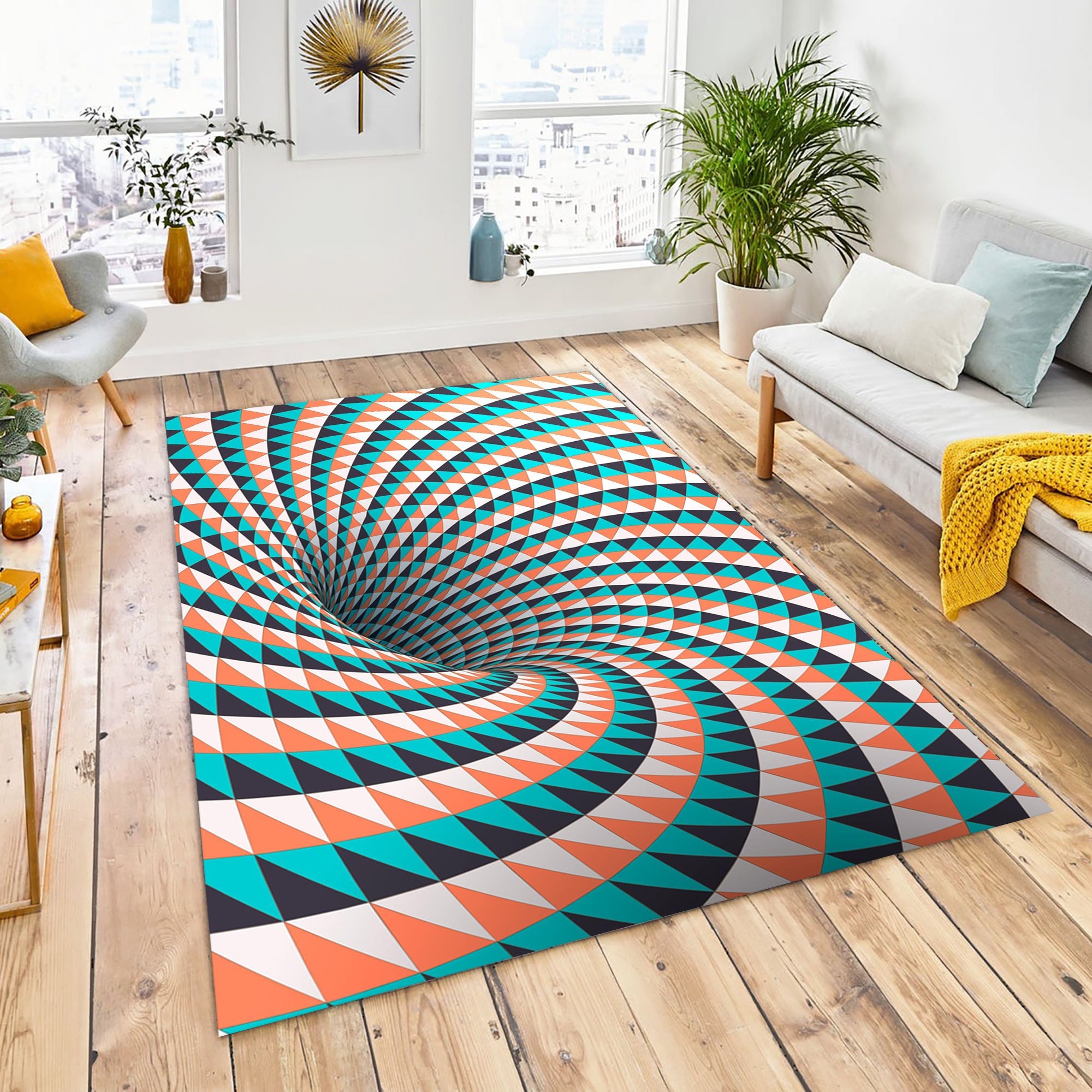 Realistic Optical Illusion, Colourful, Optical Illusion Mat