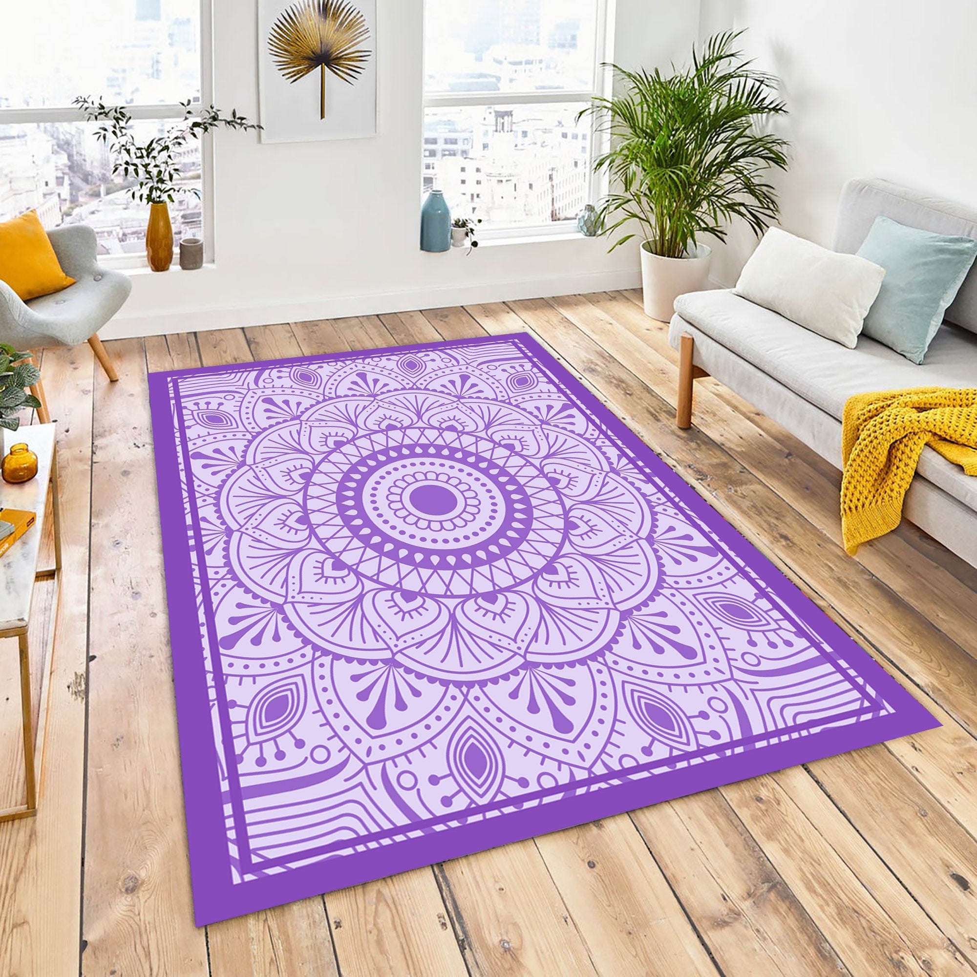 Yoga Rectangle Rug, Rectangle Rug, Meditation Area Rug, Namaste Rectangle Rug, Bohemian Mandala, Floor Rug Home Rug, Designer Carpet Rug