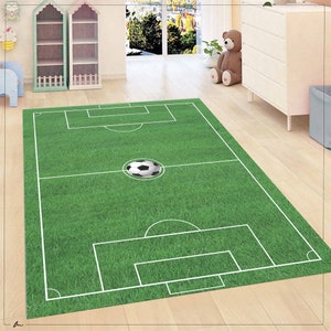 Football Field Patterned Rug, Non Slip Rug,soccer Pitch Football Field ...