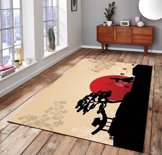 Japanese Art Rug: Modern Home Decor Carpet