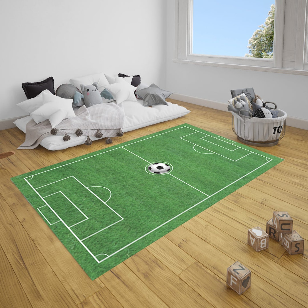 Kexpery Tapete de fútbol antideslizante para área de juego de fútbol,  alfombra antideslizante para dormitorio, alfombra para esquina de campo de  fútbol para niños, sala de juegos, baño, aula : : Hogar