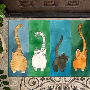 Cat Doormat, Cat Lover Doormat, Kitten Welcome Mat, Cat Family Doormat, Cat Mat Home Décor, Funny Welcome Mat, Big Ass Cats Welcome Doormat
