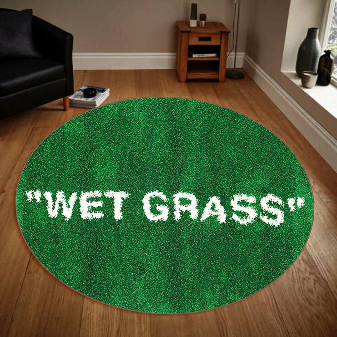 Wet Grass, Weet Grass Round Rug, Patterned Rug, Wet Grass Rug, Wet Grass, Soft and Thick Rug