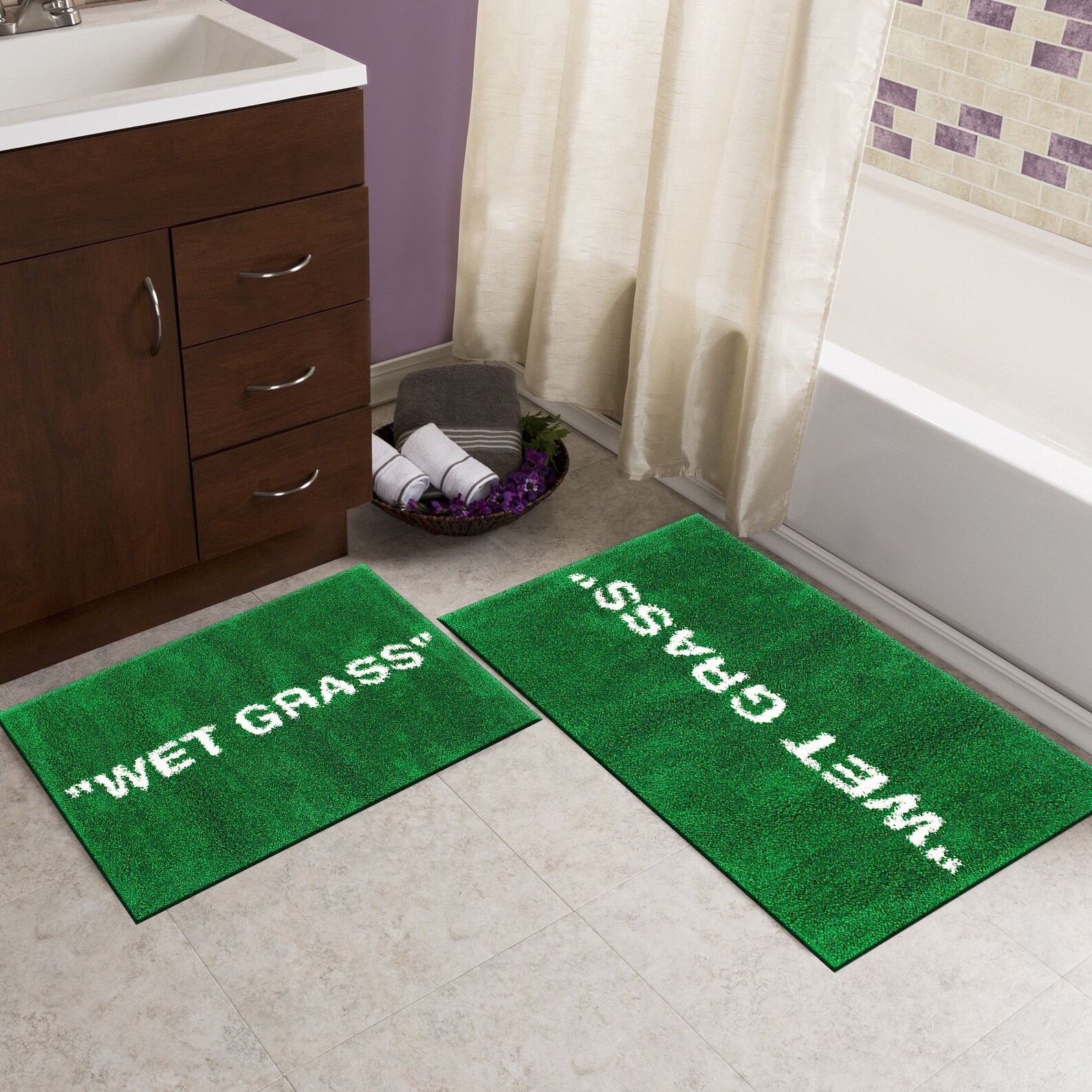 Wet Grass // Bath Mat // House Warming // Wedding Present // Etsy