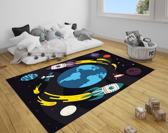 Nobranded BECCI Cartoon Cosmos Rockets Planets Stars Area Rug Super Soft Rugs Washable Carpet Modern Anti-Skid Floor Mat for Dining Room Floor Bedroom 31x20 in Nobranded BECCI Cartoon Cosmos Rockets Planets Stars Area Rug Super Soft Rugs Washable Carpet Modern Anti-Skid Floor Mat for Dining Room Floor Bedroom 31x20 in
