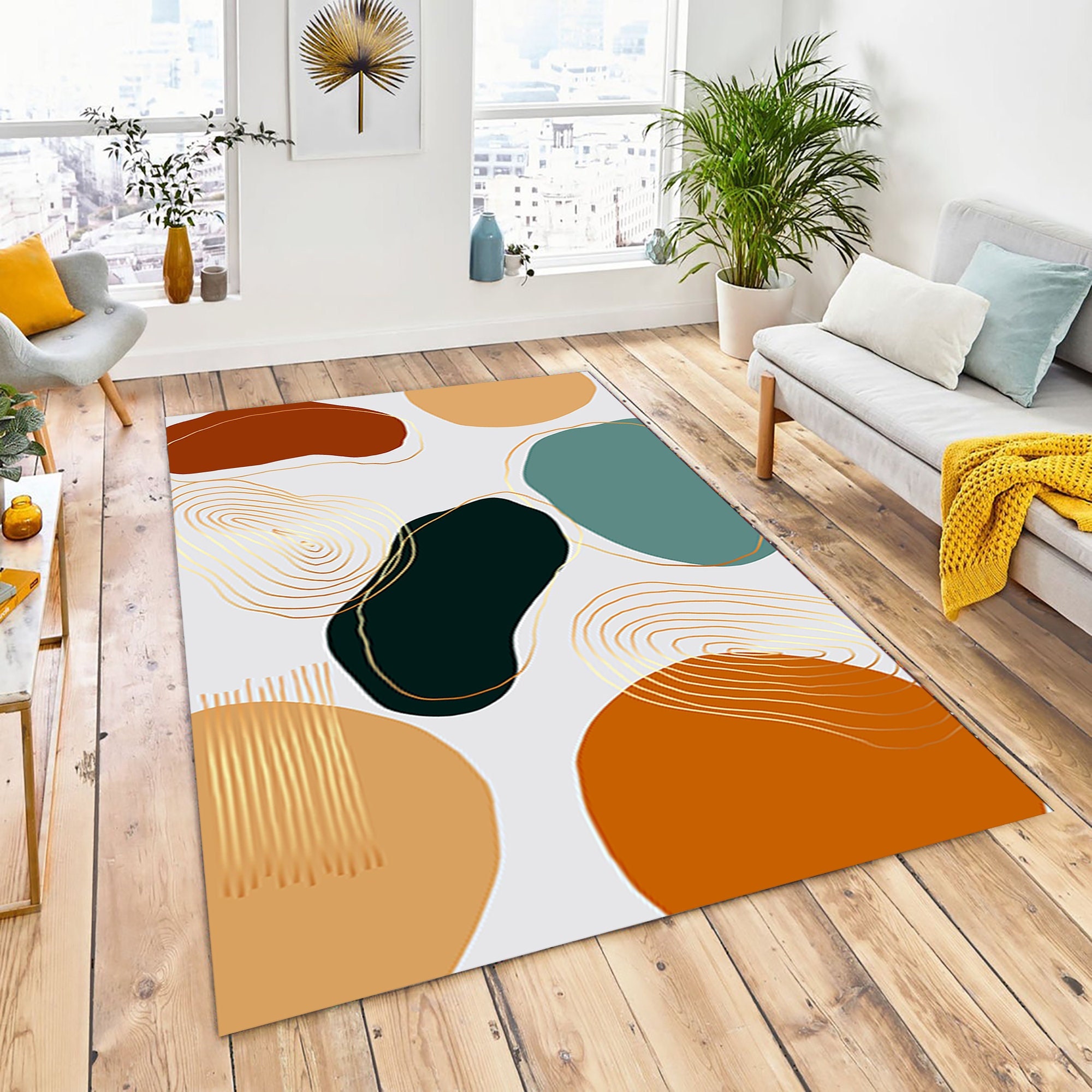 Colorful Minimal, Abstract Rug, Colorful Modern Geometric Colorful Minimal, Abstract Rug, Colorful Modern Geometric