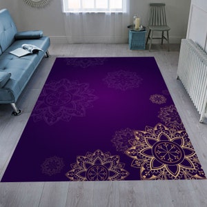 Purple Mandala Rug: Decorative Indian Style Carpet