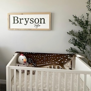Wooden Name Over Nursery Crib, Customized Baby Name Signs, Framed 3D Nursery Signs, Wall Hanging Nursery Decor, Baby Boy Nursery