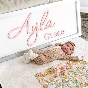 Custom Girl Name Sign, Personalized Wooden Name Sign for Nursery, Wall Decor, Wood Letters, Baby Nursery Name Sign, Wooden Sign for Baby