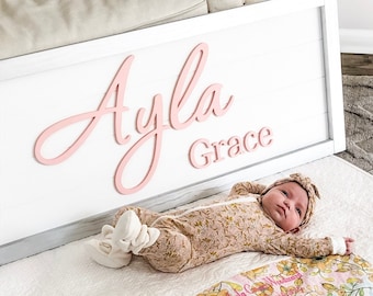 Custom Girl Name Sign, Personalized Wooden Name Sign for Nursery, Wall Decor, Wood Letters, Baby Nursery Name Sign, Wooden Sign for Baby