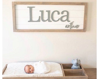 Nursery Name Sign Boy, Baby Boy Wood Name Sign, Kids Room Decor, Letter Wall Art, Kids Room Art, Wall Art for Nursery, Wood Name Cutout Boy