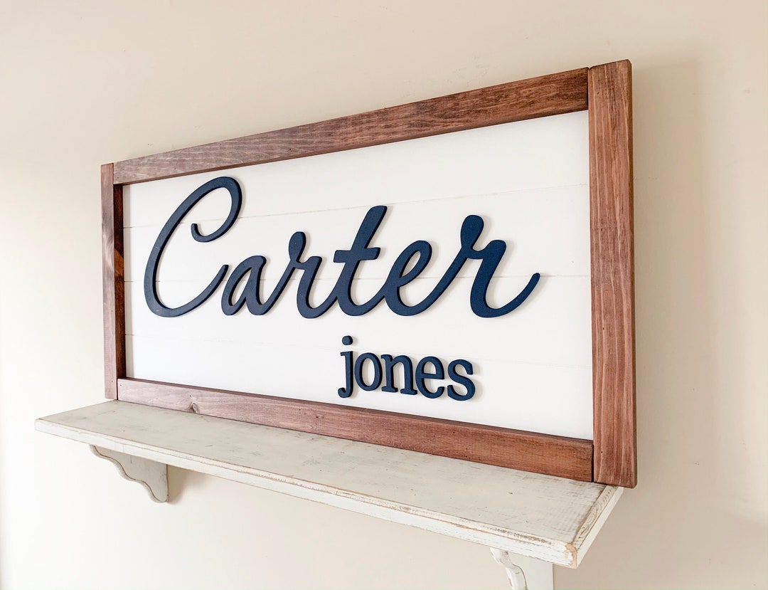 Large Wood Name Sign, Nursery Name Sign, Boy Name Sign, Above Crib Name ...