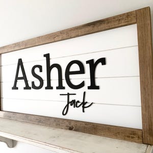 Personalized Nursery Name Sign Boy, 3D Custom Name Sign, Crib Name Sign Framed, Custom Nursery Wall Decor, Custom Framed Nursery Wall Art