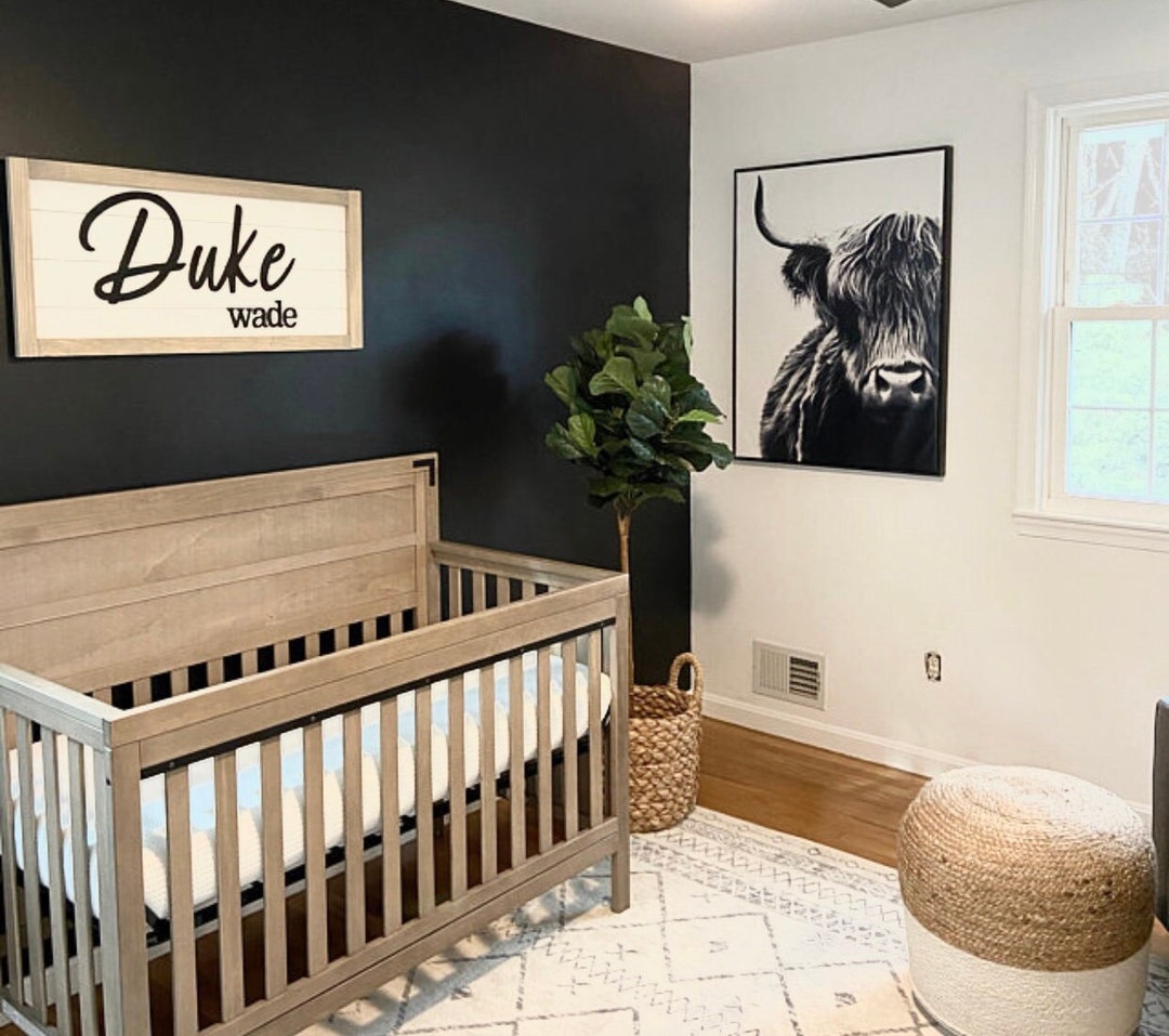 Boy Nursery Wall Decor, Custom Nursery Name Sign Boy, Above Crib Custom ...