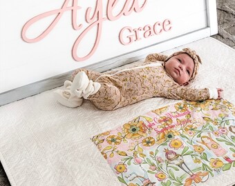 Baby Girl Wooden Name Sign, Nursery Name Sign Girl, Baby Name Cut out, Cutout Name, Wood Name Sign, Wooden Baby Name, first and middle name