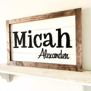 Custom Wood Nursery Name Sign, Custom Nursery Sign, Wooden Name Sign, Wood Sign, Wood Decor, Nursery Decor, Wooden Baby Names, Nursery Names