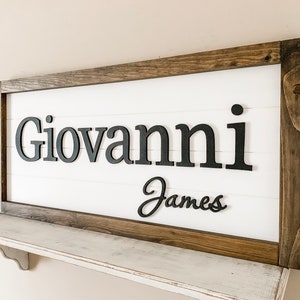 Custom Baby Boy Name Sign, Wall Name for Nursery, Wood Baby Name, Wall Art Nursery, Baby Shower Name Display Sign, Baby Boy Nursery Letters