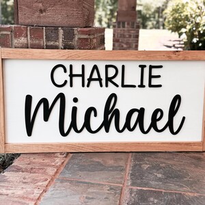 Newborn Baby Boy Name Sign, Nursery Wall Hanging Letters, Large Wooden Name Sign, Custom Nursery Names Over Crib, Baby Boy Nursery Names