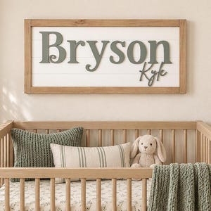 Baby Girl Name Sign for Nursery, Nursery Wall Hanging Name Letters, Large Wood Name Sign, Custom Nursery Names Over Crib, Girl Nursery Names