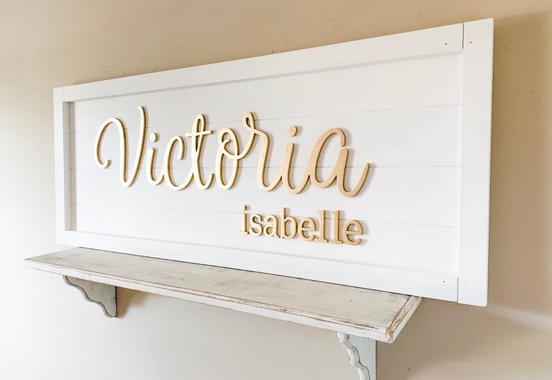 Pink Nursery Name Sign for Baby Girl Nursery Large Wooden Etsy