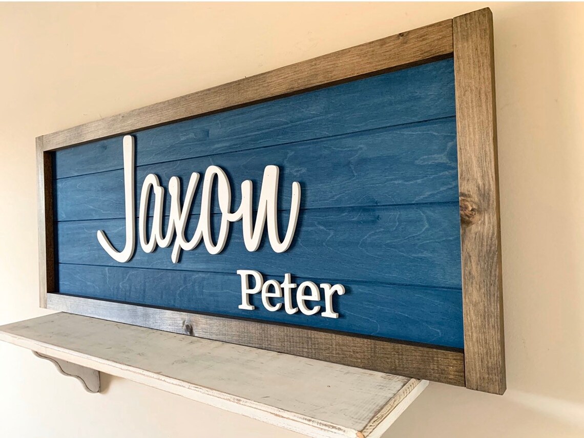 Nursery Name Sign Baby Boy Nursery Baby Shower Nursery Etsy
