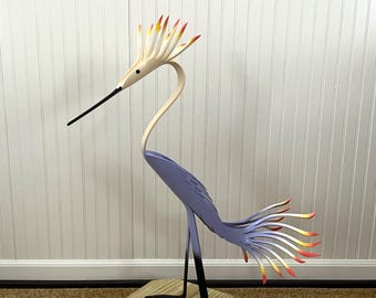 PVC Pipe Feathery Crane Instant Pattern Digital Download