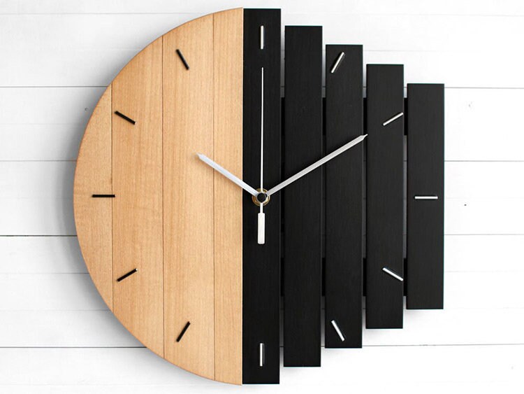 Abstract Industrial Style Simple Creative Large Wall Clock Etsy