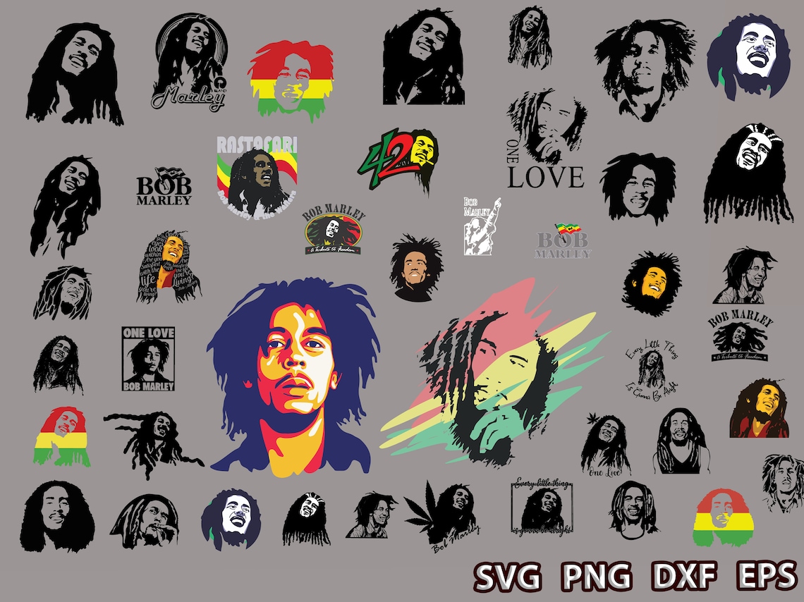 Download Bob Marley Portrait Svg Bob Marley Svg Bob Marley SVG One ...