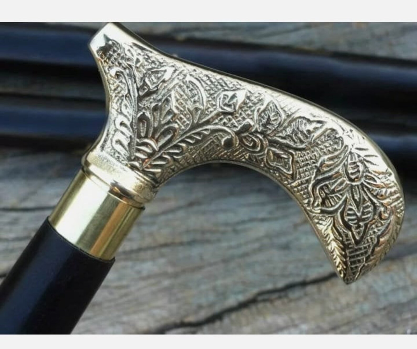 Gentleman Classic style Wooden walking stick with Brass handle Etsy