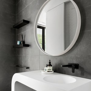 Round Bathroom Mirror White, Gold, Black Mirror Aluminum frame  Vanity, living room, entry room, and bathroom 24 inches