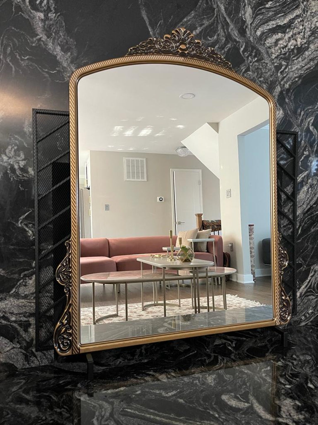French Antique Style Wall Mirror, French Gold Mirror Elegant Touches for  Living Room, Entryway, and Fireplace 