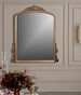 Antique French Style Wall Mirror , Gold Leaf Colored Framed Mirror, 43x35 Inches for living room, entry room, and fireplace 