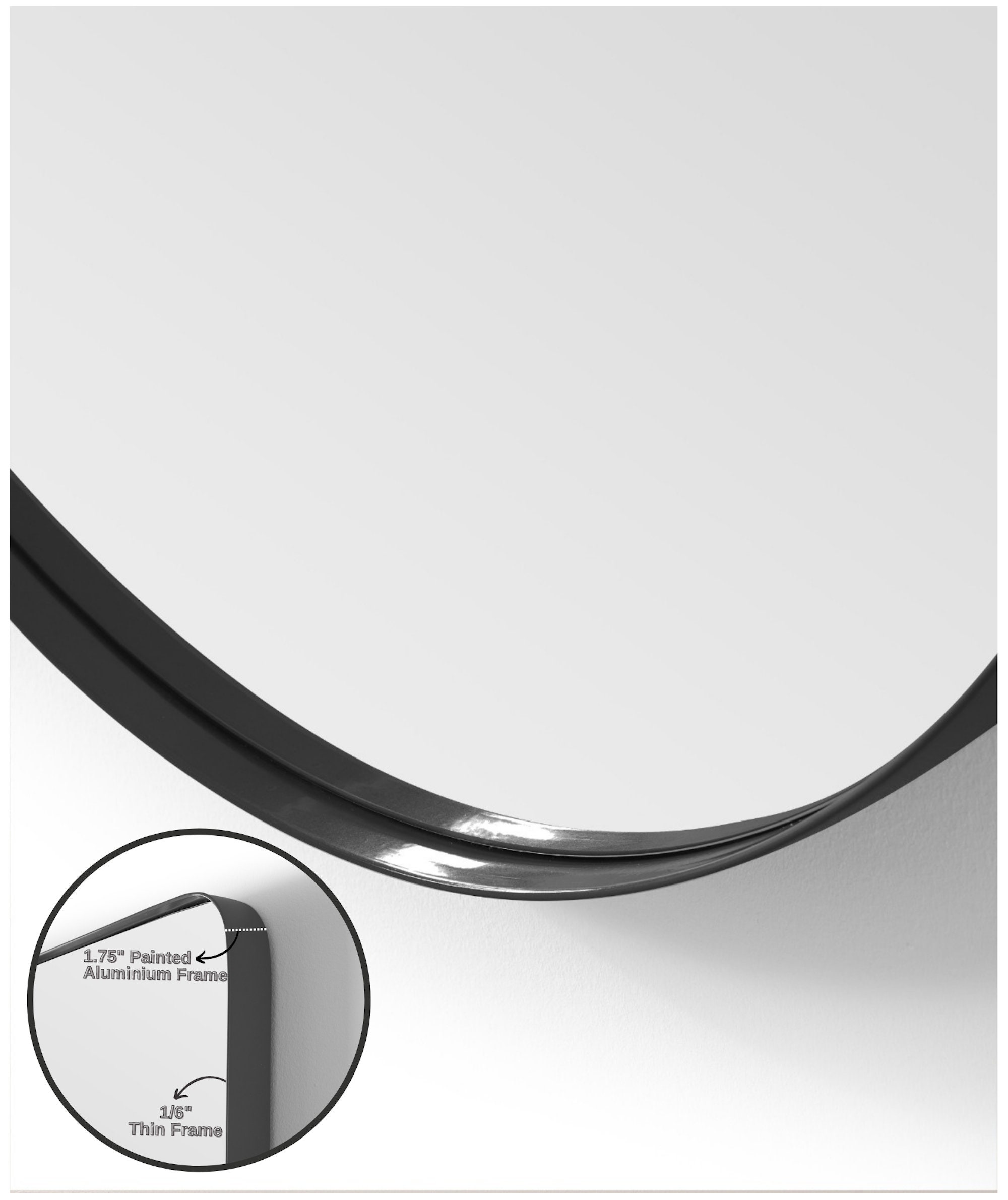 Black Round Bathroom Mirror 24 and 30 Inches Aluminum Metal Etsy