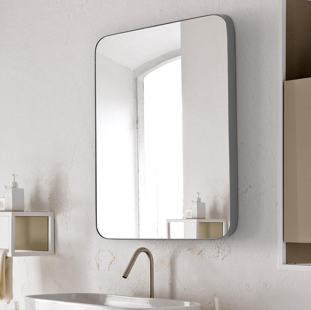 Grey Decorative Bathroom Mirror Aluminum Metal Frame , 22x30 and 24x36 ...