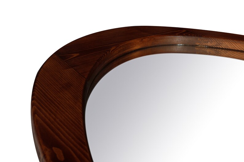 Natural Wood Framed Asymmetrical Mirror Living Room Bathroom Etsy